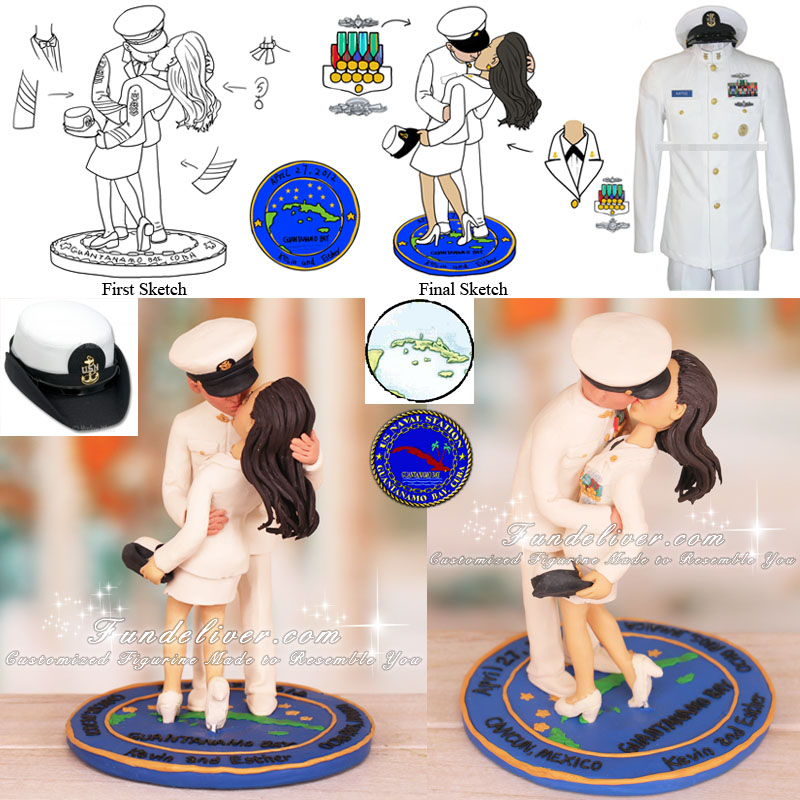 Chief Petty Officer Military Wedding Cake Toppers
